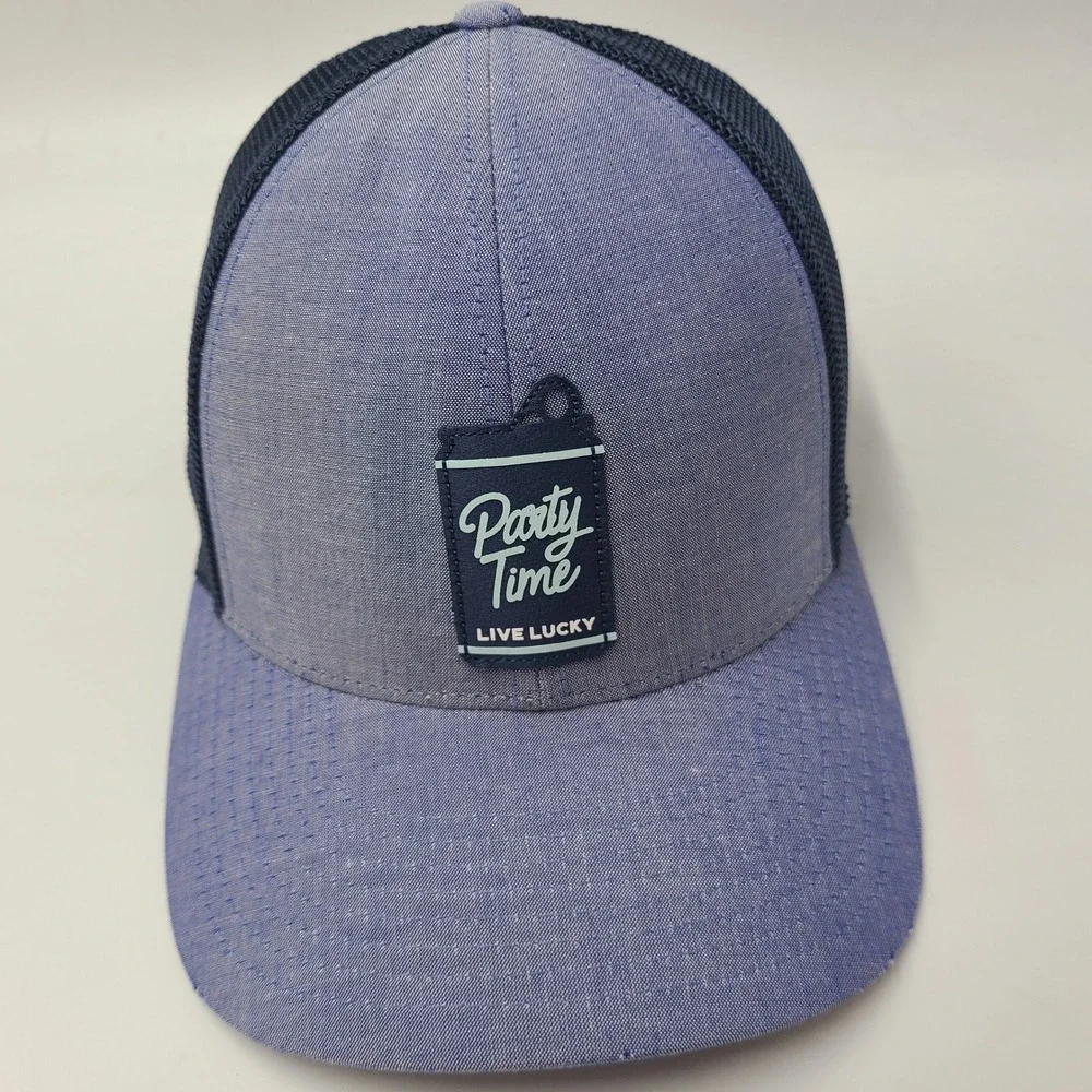 Black Clover Hat Snapback Trucker Mesh Blue Party Time Live Lucky Distressed Men